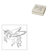 Vliegende magische eenhoorn rubberstempel (Gestempeld)
