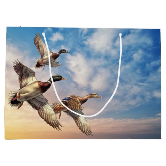 Vliegende Mallard Ducks Vaderdag Groot Cadeauzakje (Achterkant)