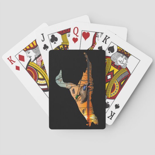 Vliegende Mallard-speelkaarten, eendenjacht Pokerkaarten (Achterkant)