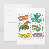 Vliegende Maskers Feestdagenkaart (Voorkant / Achterkant)
