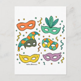 Vliegende Maskers Feestdagenkaart