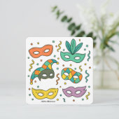 Vliegende Maskers Kaart (Staand voorkant)