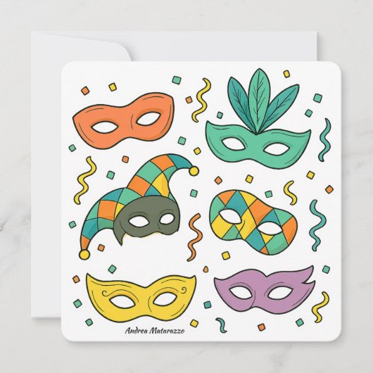 Vliegende Maskers Kaart (Voorkant)