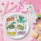 Vliegende Maskers Papieren Bordje (Feest)