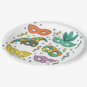 Vliegende Maskers Papieren Bordje (Gekanteld)