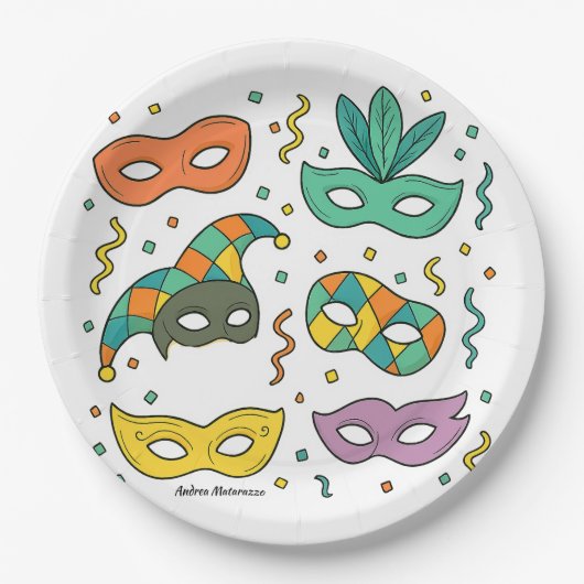 Vliegende Maskers Papieren Bordje (Voorkant)