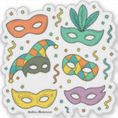 Vliegende Maskers Sticker (Voorkant)