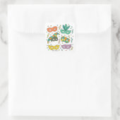 Vliegende Maskers Vierkante Sticker (Tas)