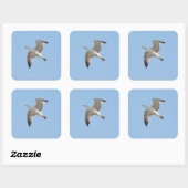 Vliegende meeuw vierkante sticker (Vel)