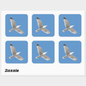 Vliegende meeuw vierkante sticker (Vel)