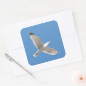Vliegende meeuw vierkante sticker (Envelop)