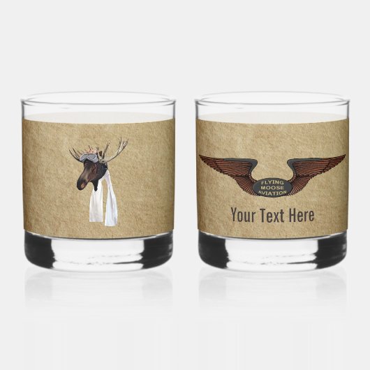 Vliegende Moose Struik Pilot Whisky Glas (Voorkant)