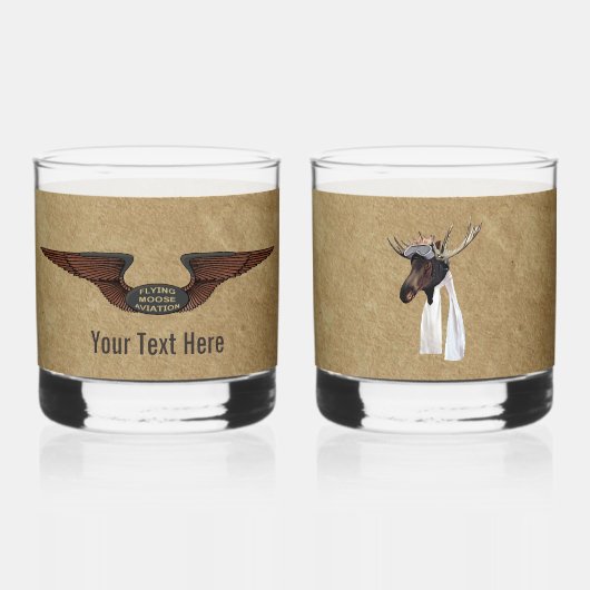 Vliegende Moose Struik Pilot Whisky Glas (Achterkant)
