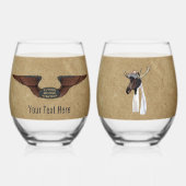 Vliegende Moose Struik Pilot Wijnglas Zonder Voet (Achterkant)