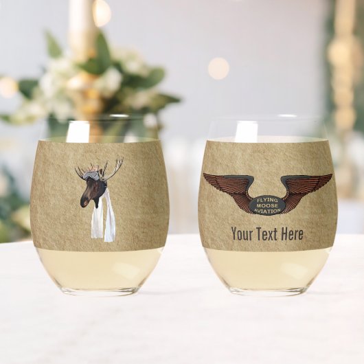 Vliegende Moose Struik Pilot Wijnglas Zonder Voet (Insitu (Huwelijk))