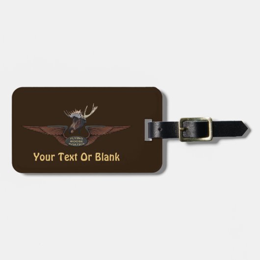 Vliegende Moose Struik Pilot Wings Bagagelabel (Voorkant horizontaal)