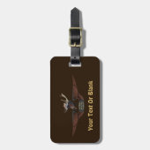 Vliegende Moose Struik Pilot Wings Bagagelabel (Voorkant verticaal)