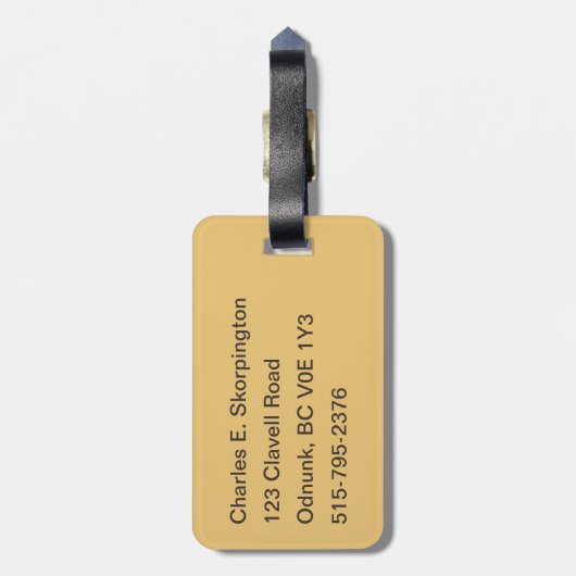 Vliegende Moose Struik Pilot Wings Bagagelabel (Achterkant verticaal)