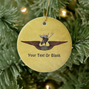 Vliegende Moose Struik Pilot Wings Keramisch Ornament