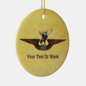 Vliegende Moose Struik Pilot Wings Keramisch Ornament (Rechts)