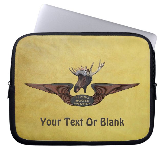 Vliegende Moose Struik Pilot Wings Laptop Sleeve (Voorkant)