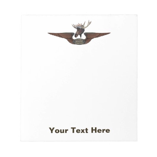 Vliegende Moose Struik Pilot Wings Notitieblok (Voorkant)