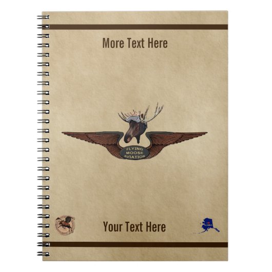 Vliegende Moose Struik Pilot Wings Notitieboek (Voorkant)