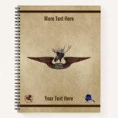 Vliegende Moose Struik Pilot Wings Notitieboek (Voorkant)
