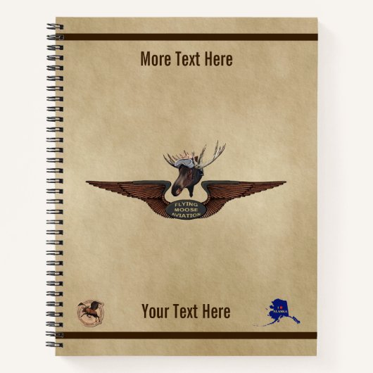 Vliegende Moose Struik Pilot Wings Notitieboek (Voorkant)