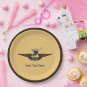 Vliegende Moose Struik Pilot Wings Papieren Bordje (Feest)