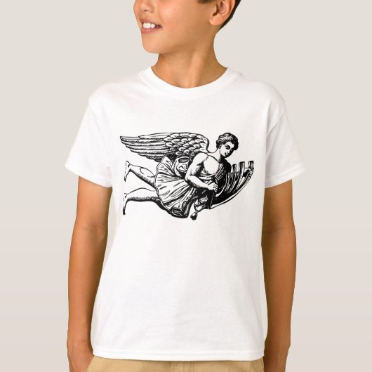 Vliegende muzikale engel t-shirt (Voorkant)