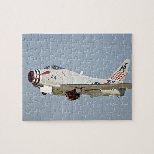 Vliegende Noord-Amerikaanse marine FJ2 Fury Jet Fi Legpuzzel (Horizontaal)