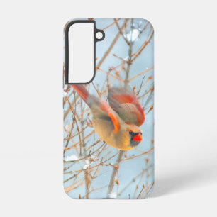 Vliegende Noordelijke Kardinaal - Originele Foto Samsung Galaxy Hoesje
