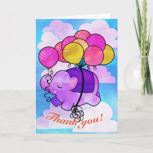 Vliegende olifant en ballonnen Kaart
