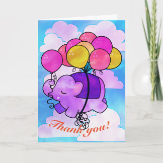 Vliegende olifant en ballonnen Kaart