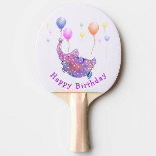 Vliegende olifant Grappige Verjaardag Ping Pong Pa Tafeltennisbatje