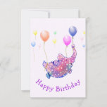 Vliegende olifant met ballonnen Funny Birthday Kaa Kaart<br><div class="desc">Happy Birthday Kaarten met Schattigee Sterrenolifant Vliegen met kleurrijke ballonnen - Funny Animals Cartoon Schilderen - Kies / Voeg je unieke tekst / naam / kleur - Maak je speciale cadeau - Formaat wijzigen en verplaatsen of verwijderen en voeg elementen / tekst toe met aanpassingstool! Schilderen en ontwerpen door MIGNED....</div>