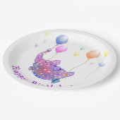 Vliegende olifant Verjaardagspapier Borden Grappig Papieren Bordje (Gekanteld)