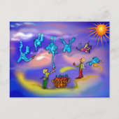 Vliegende olifanten briefkaart (Voorkant)