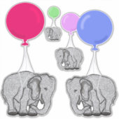 Vliegende olifanten met heliumballonnen sticker (Voorkant)