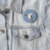 Vliegende ooievaar ronde button 5,7 cm (In situ)