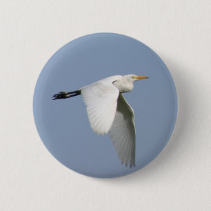 Vliegende ooievaar ronde button 5,7 cm