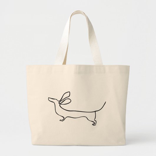 Vliegende oren Dachshund, één voorbeeld Grote Tote Bag (Voorkant)