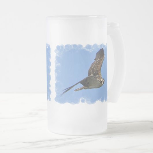 Vliegende osprey Frosted Mok (Voorkant rechts)