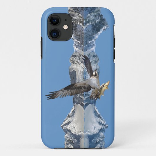 Vliegende Osprey-, vis- en bergachtige natuurkunst Case-Mate iPhone Case (Achterkant)