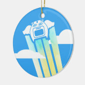 Vliegende oven keuken held chef-kok Kerst ornament (Links)