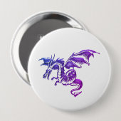 Vliegende Paarse Draak Tegen Wit Ronde Button 4,0 Cm (Voorkant /achterkant)