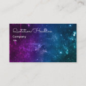 Vliegende paarse schotels in het kunstmelkwegstels visitekaartje (Achterkant)