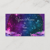 Vliegende paarse schotels in het kunstmelkwegstels visitekaartje (Voorkant)