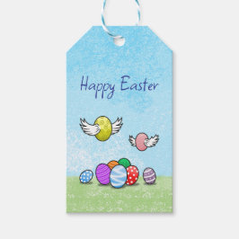 vliegende paaseieren cadeaulabel